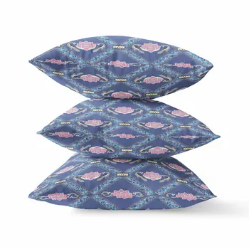 20"x20" Purple Blue Pink Zippered Suede Geometric Throw Pillow