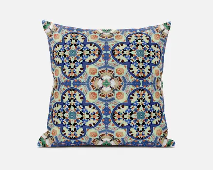 16" Blue and Purple Throw Pillow
