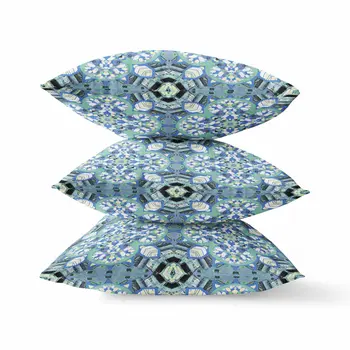 16" Blue and Green Throw Pillow