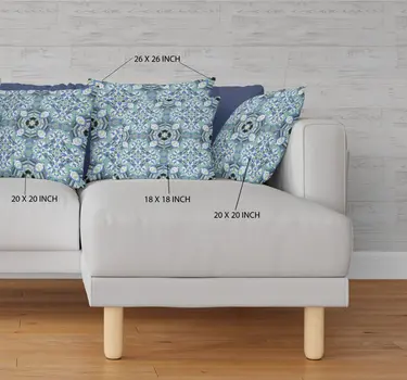 16" Blue and Green Throw Pillow