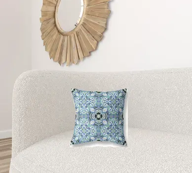16" Blue and Green Throw Pillow