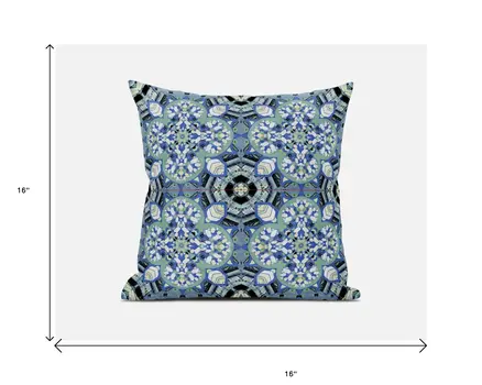 16" Blue and Green Throw Pillow