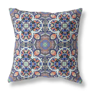 16" Blue and Orange Throw Pillow