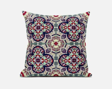 16" Green and Ivory Throw Pillow