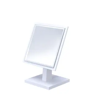 White Rectangle Makeup Shaving Tabletop Mirror