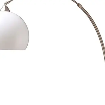 76" White Arc Floor Lamp With White Dome Shade
