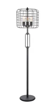63" Black Three Lights Novelty Floor Lamp With Black Novelty Shade