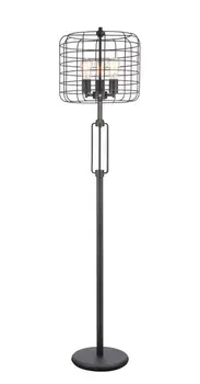 63" Black Three Lights Novelty Floor Lamp With Black Novelty Shade