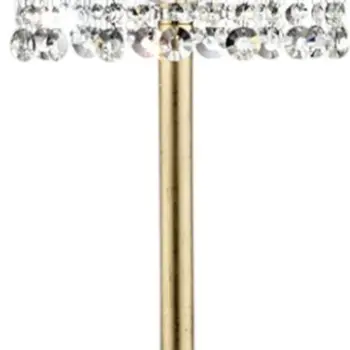 65" Gold And White Novelty Floor Lamp With White Fabric Drum Shade