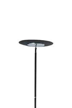 72" Black LED Torchiere Floor Lamp With Black Bowl