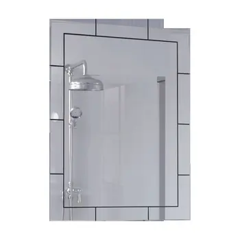 Modern Beveled Tile Design Wall Mirror