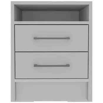 20" Wood Two Drawer Nightstand