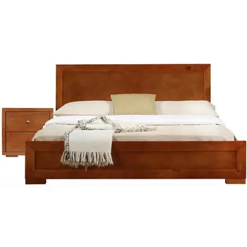 Two Piece Dark Red Solid and Manufactured Wood Bedroom Set
