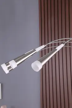 72" Silver Four Light LED Arc Floor Lamp With White