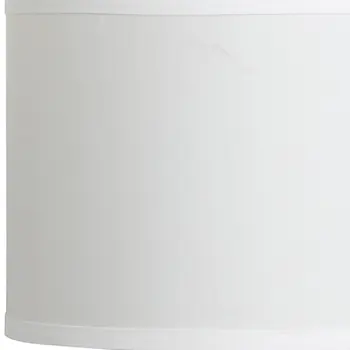 19" Silver Bedside Table Lamp With White Drum Shade