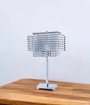 Bling Glam Faux Crystal Rectangular Table Lamp