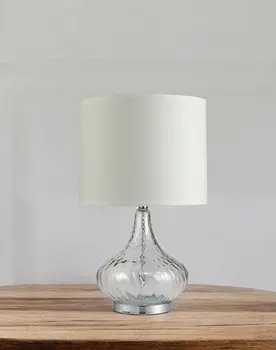 Clear Textured Glass Table Lamp