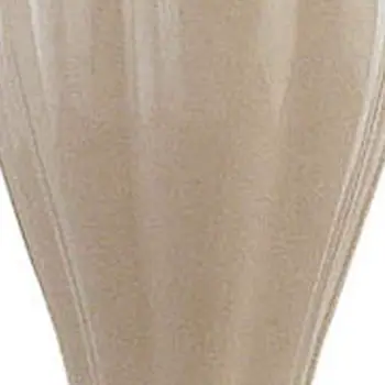 27" Ivory and Gold Ceramic Urn Table Lamp With Off White Empire Shade