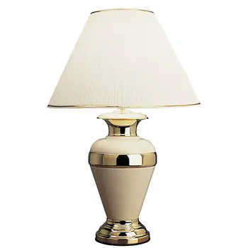 30" Gold Ceramic and Metal Urn Table Lamp