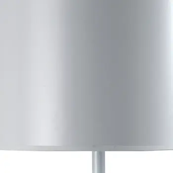 25" White Metal Table Lamp With White Classic Drum Shade