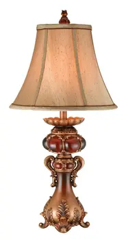 Antique Inspired Table Lamp with Linen Lamp Shade