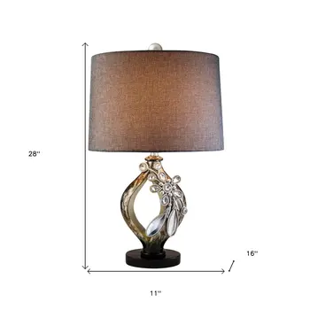 Brown and Gold Faux Crystal Glam Accent Table Lamp