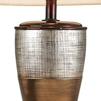 Exotic Brown and Gold Wide Stripe Table Lamp