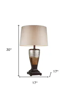 Exotic Brown and Gold Wide Stripe Table Lamp