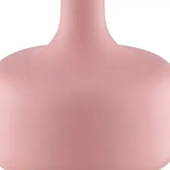 17" Pink Metal Bedside Table Lamp With White Shade