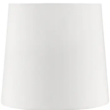 17" White Metal Bedside Table Lamp With Off-White Shade