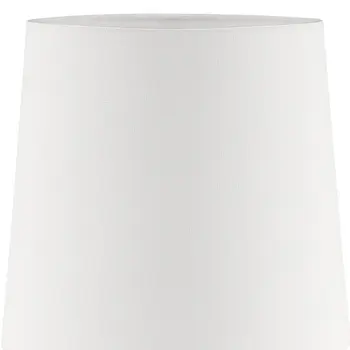 24" White Metal Bedside Table Lamp With Off-White Shade