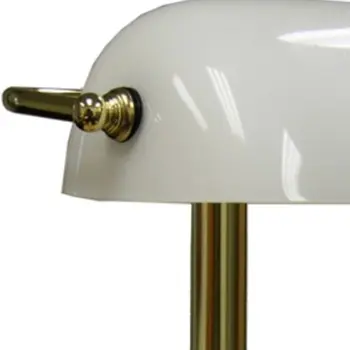 Gold and White Hooded Table Lamp