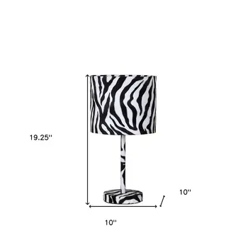 19" White Bedside Table Lamp With White Drum Shade