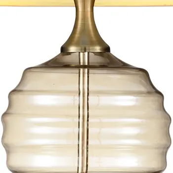 23" Off-White Metal Bedside Table Lamp With Off-White Shade
