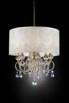 Stunning Brass Gold Finish Ceiling Lamp with Crystal Accents