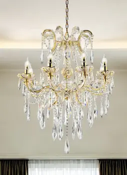 Candle Style Empire Transparent Glass Led Ceiling Light