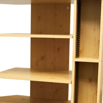 35" Wood Brown Open Shelving TV Stand
