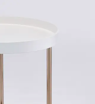 22" Copper And White Round End Table
