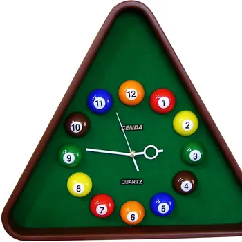21" Triangle Green Resin Analog Billiards Wall Clock