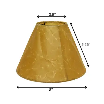 8" Brown Slanted Empire Crinkle Oil Paper Lampshade