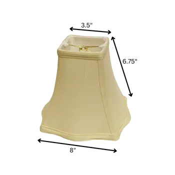 8" Antique White Premium Square Monay Shantung Lampshade