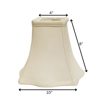 10" White Premium Square Monay Shantung Lampshade