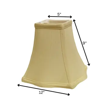 12" Antique White Premium Square Monay Shantung Lampshade