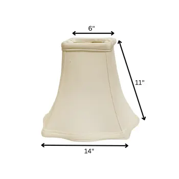 14" White Premium Square Monay Shantung Lampshade