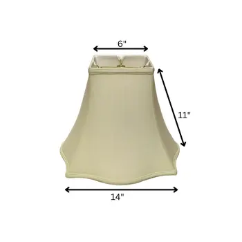 14" Ivory Premium Square Monay Shantung Lampshade