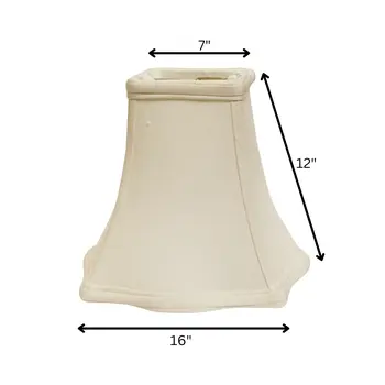 16" White Premium Square Monay Shantung Lampshade