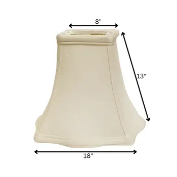18" White Premium Square Monay Shantung Lampshade