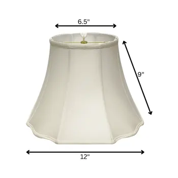 12" White Octagon Monay Shantung Lampshade