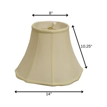 14" Ivory Octagon Monay Shantung Lampshade
