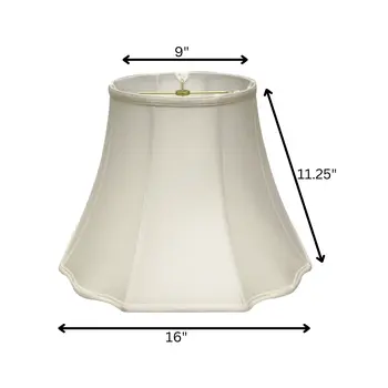 16" White Octagon Monay Shantung Lampshade
